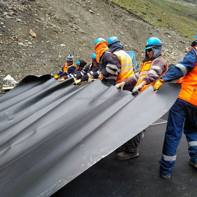 Chinesischer Design-Stil 1,0 mm glatte Oberfläche HDPE Schwarze Geomembranrolle für Garnelen