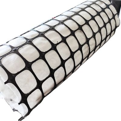 Schwarze Geotextil-Nichtgewebe-Biaxial-Plastik-Geogrid-Stiche-Antikrack-Geogrid für Asphaltbelag