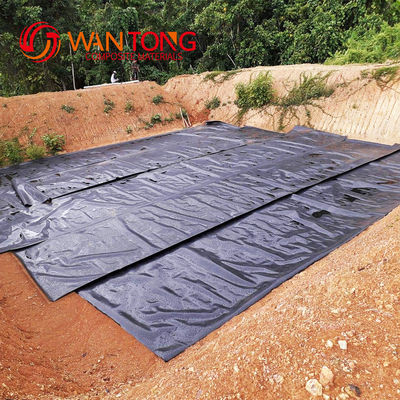 GB/ASTM GRI-GM13 Standard schwarz HDPE Geomembran-Teichfolien für Fisch-Garnelen-Teich