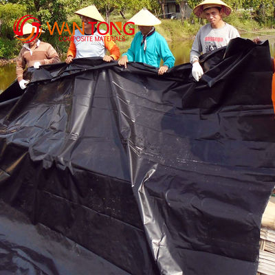 GB/ASTM GRI-GM13 Standard schwarz HDPE Geomembran-Teichfolien für Fisch-Garnelen-Teich
