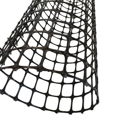 Polypropylen Geo-Gitter Erdbearbeitung Produkte Biaxial 35KN Kunststoff Geogrid 25.4*25.4mm Mesh Größe 1-6m Breite
