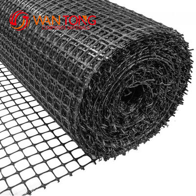 Polypropylen Geo-Gitter Erdbearbeitung Produkte Biaxial 35KN Kunststoff Geogrid 25.4*25.4mm Mesh Größe 1-6m Breite