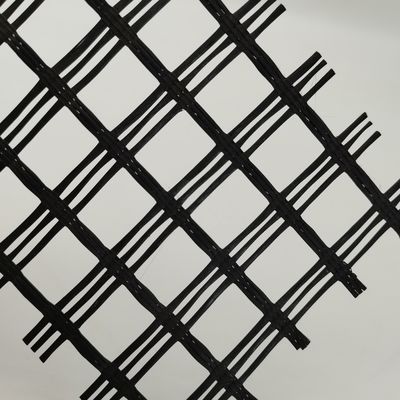 Geotextil für die Verfestigung von Straßenbecken 1m-6m Breite 80-80 PET Biaxial Polyester Geogrid