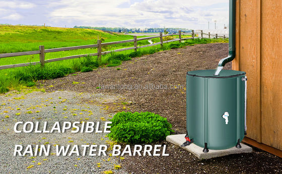 Grüne Klappbare PVC-Regenfässer 66 Gallonen 250L Tragbare Wasserspeichertank Klappbar