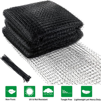8-100GSM Schwarze PP-Plastik-Stretch-Vogelschutznetze für Hühnerfarmenzaun und Hirschnetze