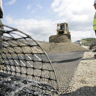 30kn PP Plastik Biaksial Geogrid für den Straßenbau Länge 50-100m Rohstoff Plastik PP