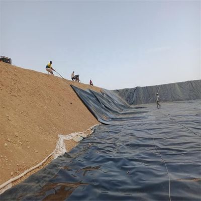 Fischfarm Teich Liner Wasserdichtes Blatt 1,5 mm Einseitig Textured HDPE Schwarze Geomembran
