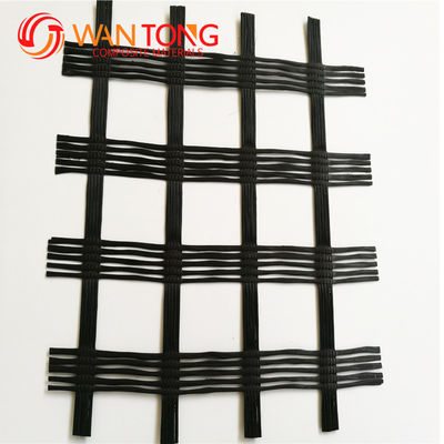 Gelb 50kn/80kn/100kn Biaksial Glasfaser Geogrid für Straßenbeete und Abhangschutz