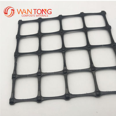 1-6m Breite Schwarz Geotextil aus nicht gewebten Stoffen Verbundstoff aus PP-Kunststoff 25kn Biaksial Geogrid für Straßenverstärkung Verkauf