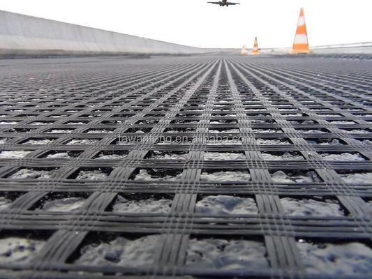 Straßenbau Geogrid 50 kn Zugfestigkeit 80-80 PET zur Verfestigung des Straßenbodens