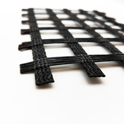 100KN/M Zugfestigkeit Einsachsige, zweiachsige Polyester-Geogrid für Stützwände
