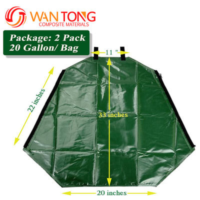 20 Gallonen langsam freigesetzter Baumbewässerungsbeutel aus langlebigem PVC-Material mit Reißverschluss